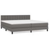vidaXL Boxspring posteľ s matracom siv&aacute; 200x200 cm umel&aacute; koža