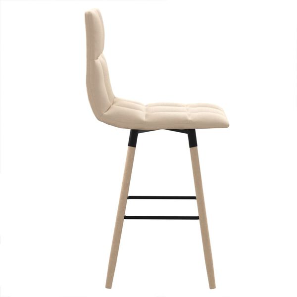 vidaXL Barové stoličky 2 ks krémové látkové