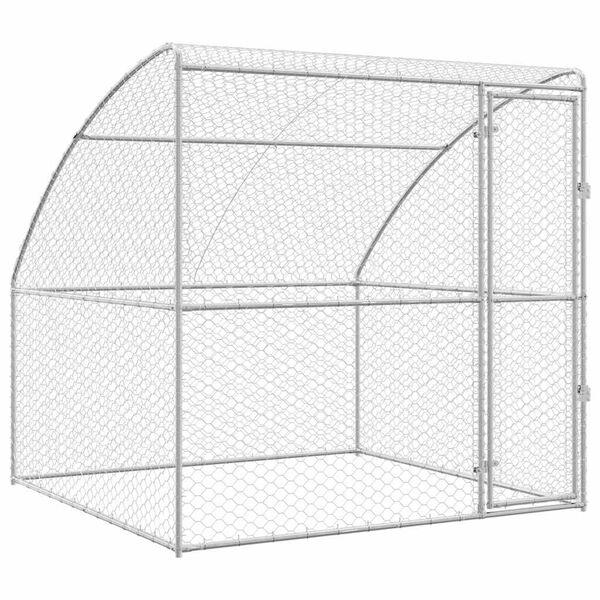 vidaXL Ps&iacute; kennel s &uacute;ložiskom Strieborn&aacute; 2 x 2 x 2 m Oceľ