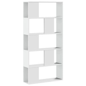 vidaXL Knižnica 5 pol&iacute;c biela 80,5x23,5x162,5 cm kompozitn&eacute; drevo