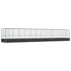 vidaXL Voli&eacute;ra s nadstavcom strieborn&aacute; 1246x207x212 cm oceľ