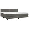 vidaXL Posteľný rám boxspring s matracom tmavosivý 200x200 cm zamat