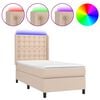 vidaXL Boxspring posteľ matrac a LED kapuč&iacute;nov&aacute; 90x190 cm umel&aacute; koža