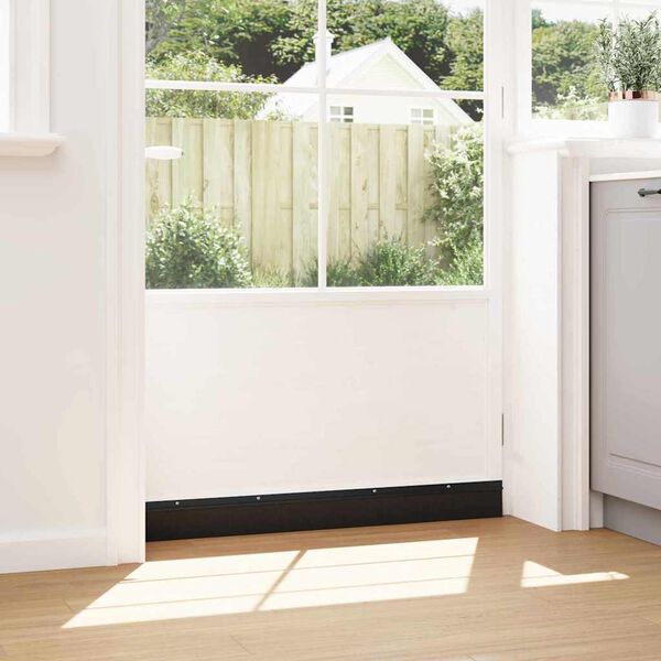 vidaXL Kefkov&eacute; tesnenia na dvere s mont&aacute;žou na skrutky 12 pcs Čierna