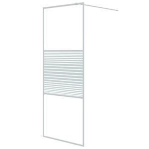 vidaXL Sprchov&aacute; z&aacute;stena biela 80x195 cm priehľadn&eacute; ESG sklo