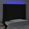 vidaXL Čelo postele s LED čierne 83x16x118/128 cm l&aacute;tka