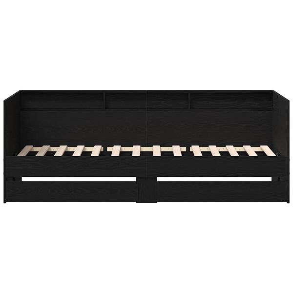 vidaXL Ležadlo so z&aacute;suvkou Čierny dub 100 x 200 cm Kompozitn&eacute; drevo