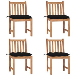 vidaXL Z&aacute;hradn&eacute; stoličky 4 ks s podložkami t&iacute;kov&yacute; mas&iacute;v
