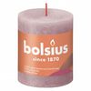 Bolsius Rustik&aacute;lne valcov&eacute; sviečky Shine 4 ks 80x68mm, popolavo ružov&eacute;