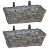 vidaXL Zavesen&yacute; kvetinov&yacute; ko&scaron;&iacute;k 2 pcs Siv&aacute; 48 x 22 x 15 cm Ratan Lacak