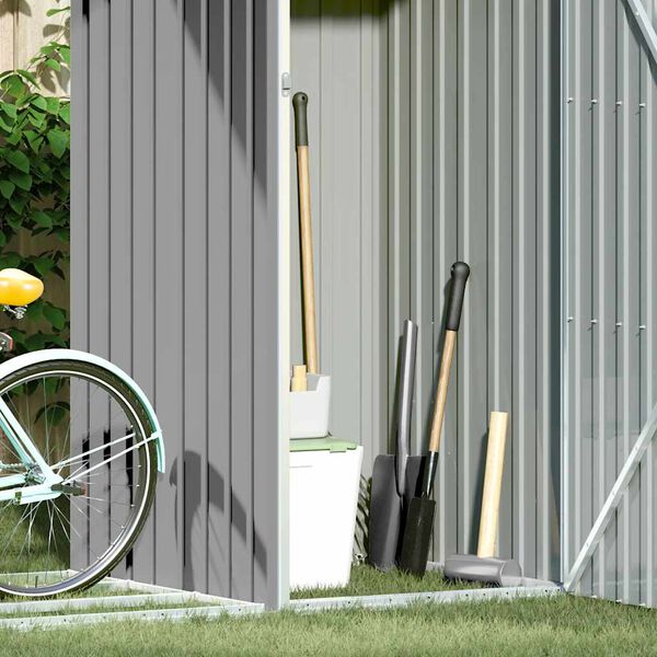 vidaXL Z&aacute;hradn&aacute; k&ocirc;lňa na palivov&eacute; drevo siv&aacute; 245x98x159 cm pozinkovan&aacute; oceľ