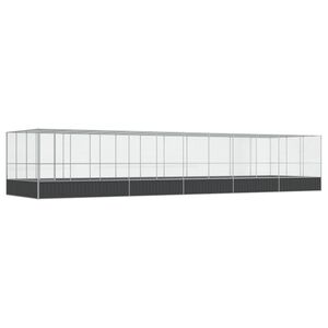 vidaXL Voli&eacute;ra s nadstavcom strieborn&aacute; 1139x307x212 cm oceľ