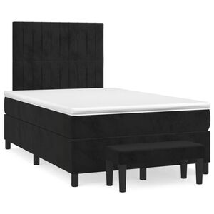 vidaXL Posteľn&yacute; r&aacute;m boxspring s matracom čierny 120x200 cm zamat