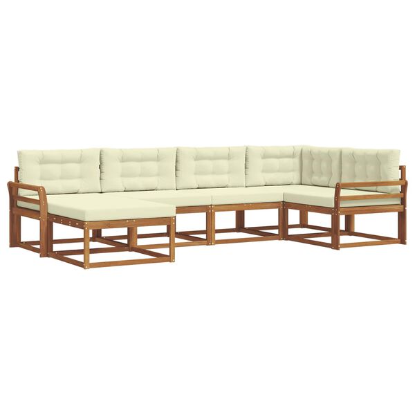 vidaXL Z&aacute;hradn&aacute; s&uacute;prava gaučov s vank&uacute;&scaron;om 6 pcs Pr&iacute;rodn&aacute; a kr&eacute;mov&aacute;