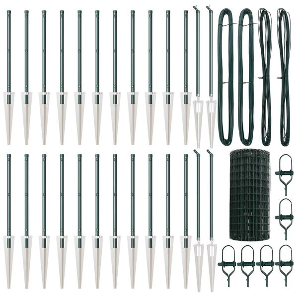 vidaXL Plot s podperou Zelen&aacute; 0,4 x 50 m Ocel a PVC