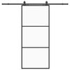 vidaXL Posuvn&eacute; dvere s kovan&iacute;m čierne 90x205 cm ESG sklo