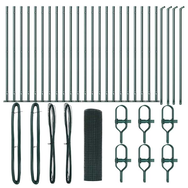 vidaXL Stĺp na plot. Zelen&aacute; 50 x 0,8 m (12 x 12 mm sieť) Ocel a PVC
