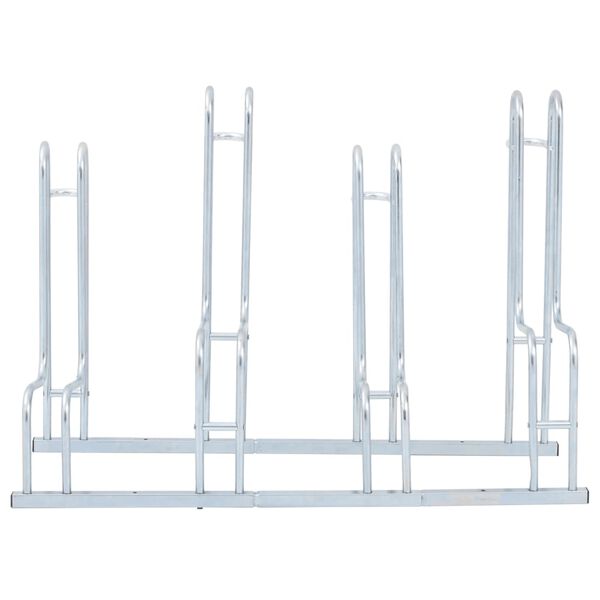 vidaXL Stojan na 4 bicykle podlahový voľne stojaci pozinkovaná oceľ