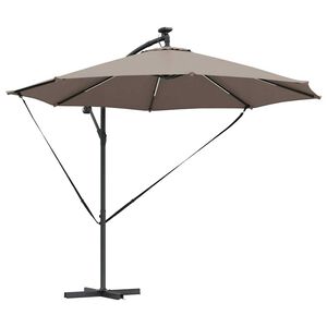 vidaXL Kantileverový banánový parasol Sivohnedá 294 x 294 x 248 cm