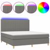 vidaXL Posteľ boxsping s matracom a LED tmavosiv&aacute; 180x200 cm l&aacute;tka