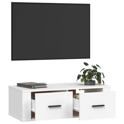 vidaXL Závesná TV skrinka biela 80x36x25 cm spracované drevo