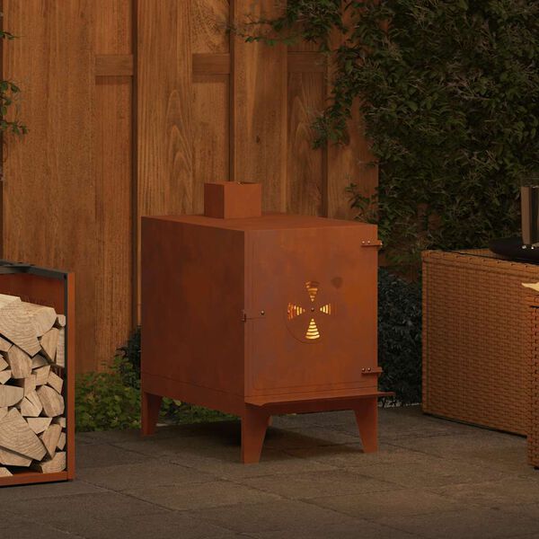 VidaXL kempingov&yacute; varič 35x50x60 cm Corten Steel