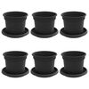 vidaXL Kvetin&aacute;če 6 pcs Čierna &Oslash; 12,5 x 10 cm Plast