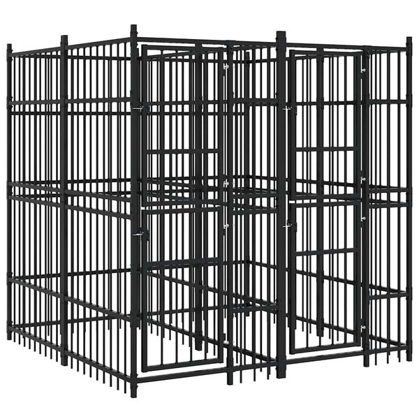 vidaXL Vonkaj&scaron;&iacute; koterec pre psov oceľov&yacute; 3,69 m&sup2;