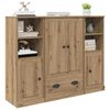 vidaXL Highboard so z&aacute;suvkou 3 pcs Remeseln&yacute; dub Kompozitn&eacute; drevo