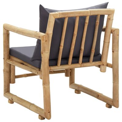 vidaXL Záhradné stoličky s podložkami 2 ks bambusové