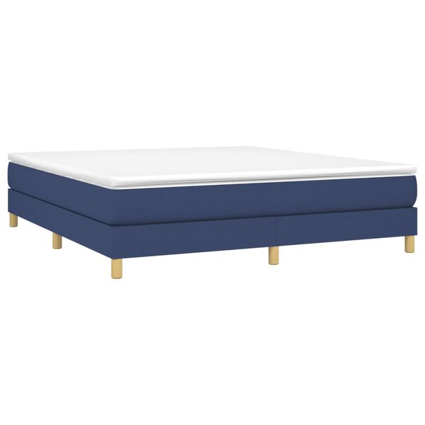 vidaXL Posteľný rám boxspring s matracom modrý 160x200 cm látka