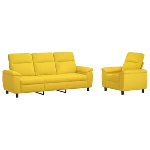 vidaXL Sada pohoviek 2 pcs Svetložlt&aacute; L&aacute;tka
