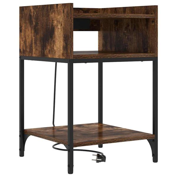 vidaXL Nočn&yacute; stol&iacute;k Dymov&aacute; dub 40 x 40 x 61 cm Kompozitn&eacute; drevo