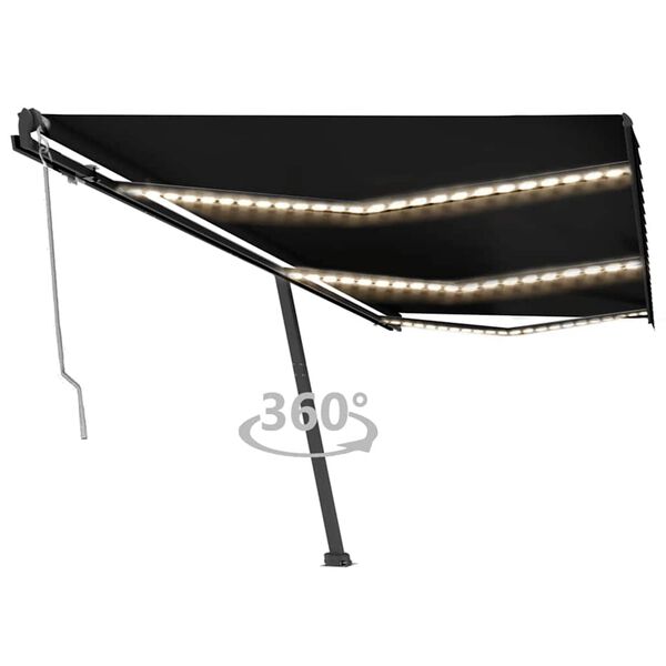 vidaXL Automatick&aacute; mark&iacute;za s LED a senzorom 600x300 cm antracitov&aacute;