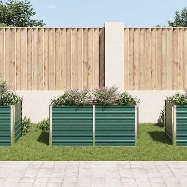 vidaXL Vyvýšený záhradný kvetináč zelený 160x80x77 cm pozinkovaná oceľ