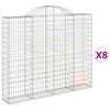 vidaXL Obl&uacute;kov&eacute; gabi&oacute;nov&eacute; ko&scaron;e 8ks 200x30x160/180cm pozinkovan&eacute; železo