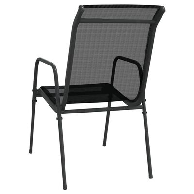vidaXL Záhradné stoličky 6 ks oceľ a textilén čierne