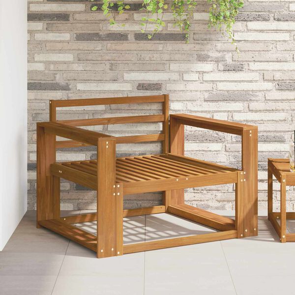 vidaXL Z&aacute;hradn&aacute; stredn&aacute; sedačka Pevn&eacute; ak&aacute;ciov&eacute; drevo Pr&iacute;rodn&aacute;