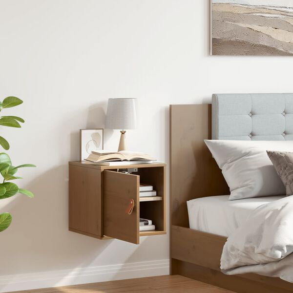 vidaXL Nástenná skrinka medovo-hnedá 31,5x30x30 cm masívna borovica