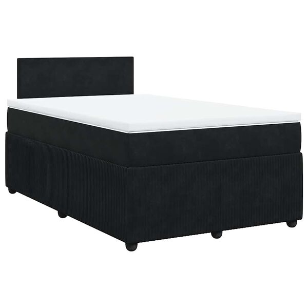 vidaXL Posteľn&yacute; r&aacute;m boxspring s matracom čierny 120x200 cm zamat