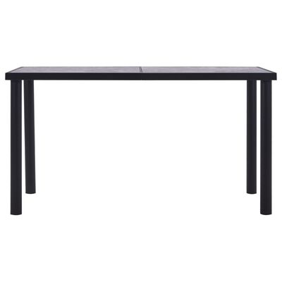 vidaXL Jedálenský stôl, čierna a betónovo sivá 140x70x75 cm, MDF