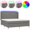 vidaXL Posteľ boxsping s matracom a LED tmavosiv&aacute; 180x200 cm l&aacute;tka