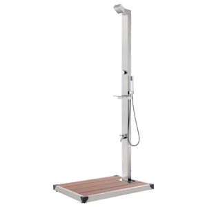 vidaXL Z&aacute;hradn&aacute; sprcha s hned&yacute;m podstavcom 225 cm nehrdzavej&uacute;ca oceľ