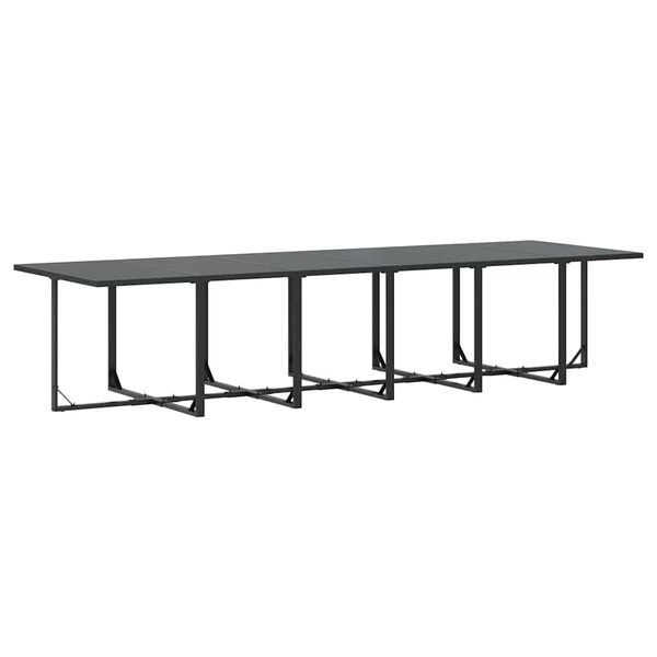 vidaXL Záhradný jedálenský set 13 pcs Čierna Oceľ