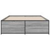 vidaXL Posteľný rám sivý sonoma 140x190 cm kompozitné drevo a kov