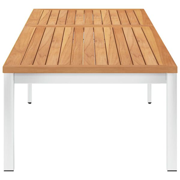 vidaXL Z&aacute;hradn&eacute; ležadlo s podložkou teakov&yacute; mas&iacute;v a nehrdzavej&uacute;ca oceľ