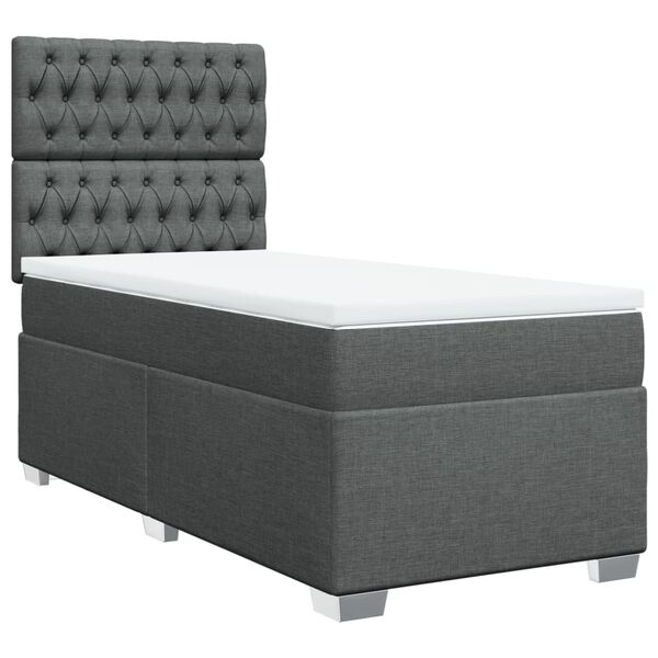 vidaXL Boxspring posteľ s matracom tmavosiv&aacute; 90x200 cm l&aacute;tka