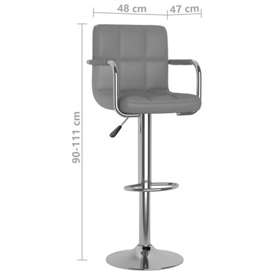 vidaXL Barová stolička sivá umelá koža