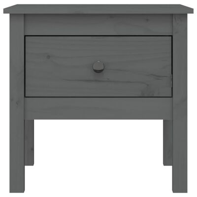 vidaXL Bočný stolík sivý 50x50x49 cm borovicový masív