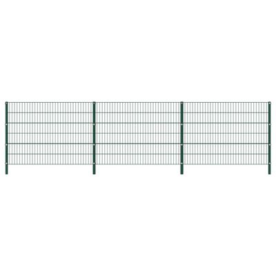 vidaXL Plotový panel so stĺpikmi, železo 5,1x1,2 m, zelený